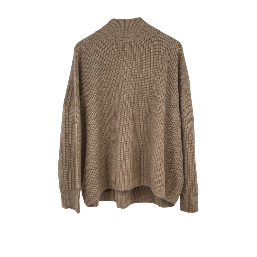 Jenni Kayne Cashmere Half Zip Pullover Sweater Women's 3X UnDyed Stone Luxury - Picture 2 of 8